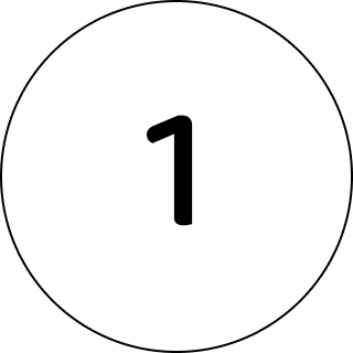 Zahl 1 in einem Kreis